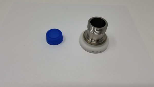 A blue bottle cap and a chuck